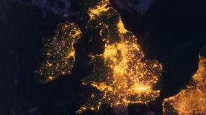 Бесплатное видео футаж, Планета Земля Ночью. Европа, Великобритания. Космос с Орбиты. Ночной Глобус