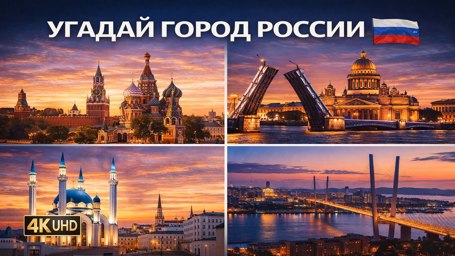 Угадай город России | Видео 4K (UHD) смотреть онлайн