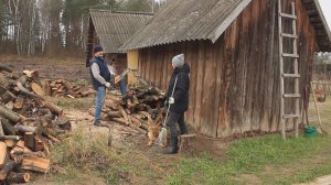 Деревенская Реальность. Заготовка дров. Восстанавливаем дом у Леса