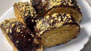 Бисквитный Рулет с Халвой.