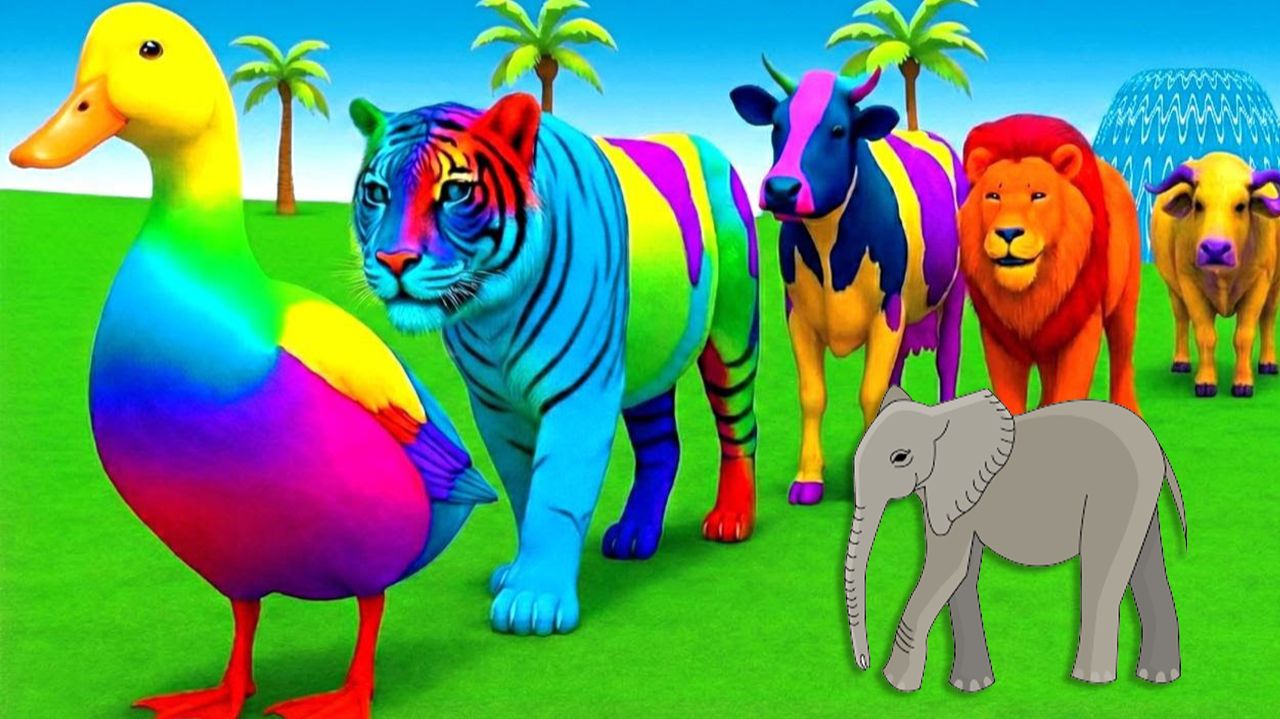 Мультики для детей. Веселые Испытания для диких животных, где слон? Мультфильмы для малышей. смотреть онлайн