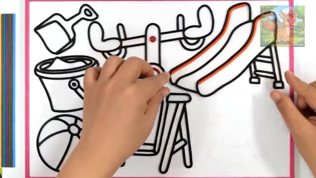 Игровая площадка, горка для раскрашивания желе и рисования смотреть онлайн