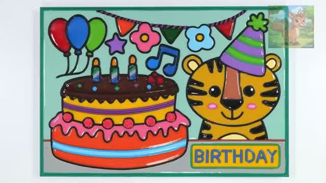 Вечеринка по случаю дня рождения, рисование и раскрашивание тортов из желе смотреть онлайн