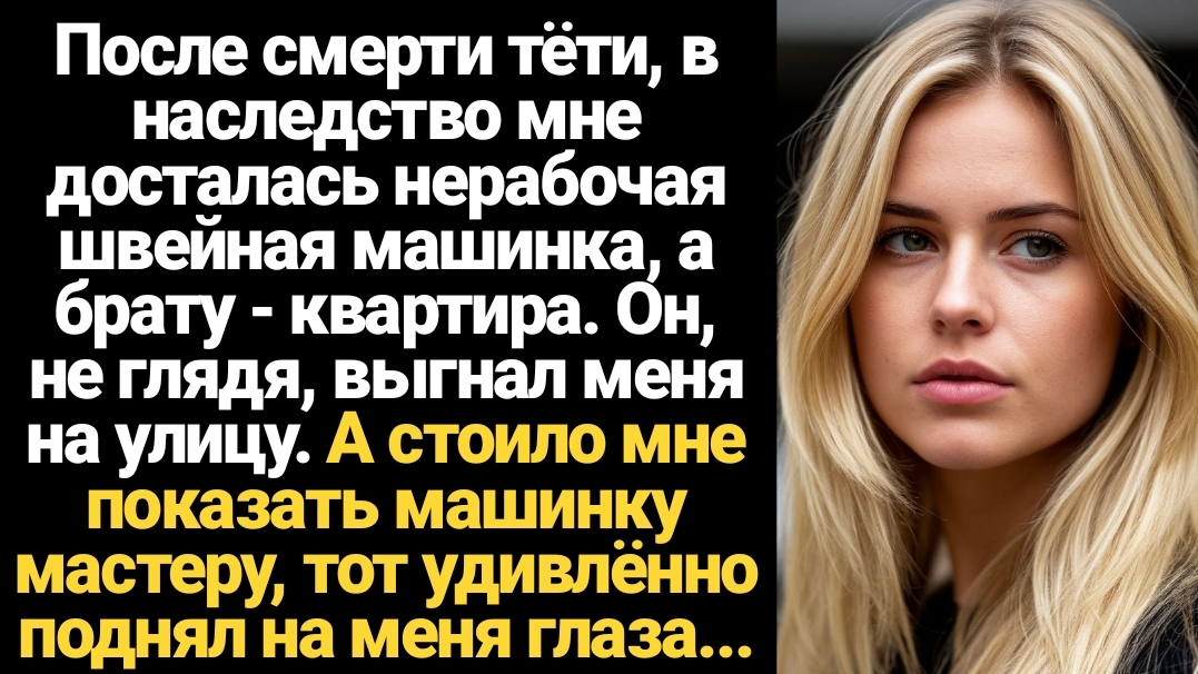 ИСТОРИИ ИЗ ЖИЗНИ/После смерти тёти, в наследство мне досталась нерабочая швейная машинка, а брату - смотреть онлайн