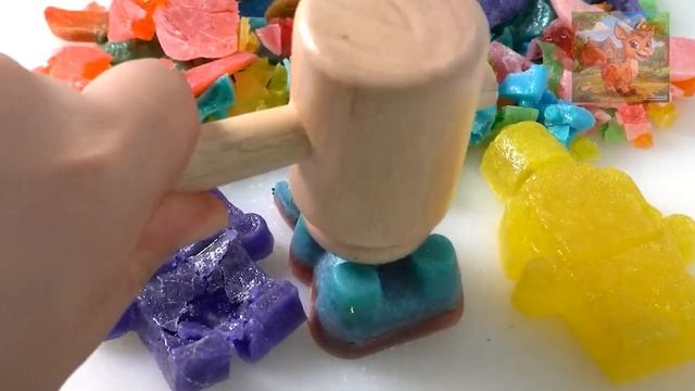 Радужное желе с янтарной росписью и раскраской-Вырезание ASMR-хвоста русалки, Lego смотреть онлайн