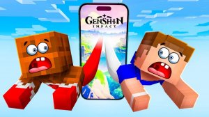 НАС ЗАТЯНУЛО В GENSHIN! 😱 КАК ЭТО ВОЗМОЖНО В МАЙНКРАФТ?!