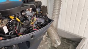 Запуск лодочного мотора  Yamaha F25, 2008 год.