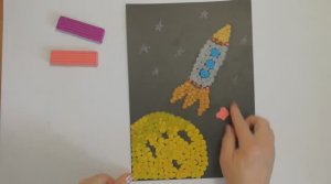 Делаем аппликацию из пластилина «Космос». Мастер-класс