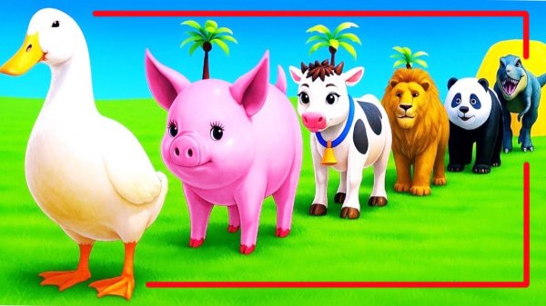 Мультики для детей. Животные: утка, поросенок и корова. Смотреть онлайн Мультики про животных.