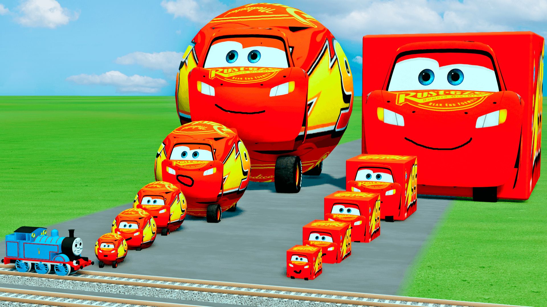 Круглый Молния Маквин Против Квадратного!