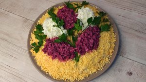 Весенний салат _ БУКЕТ СИРЕНИ_. САЛАТ на праздничный СТОЛ.