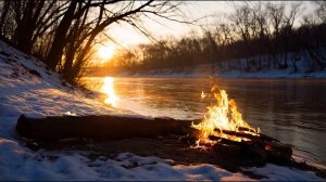 Спокойные Звуки Костра у Реки. Релакс для сна и отдыха.