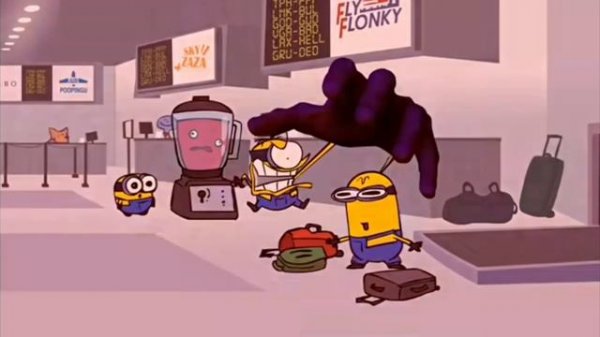 minion saying GET COME BACK FOR 1 MIN