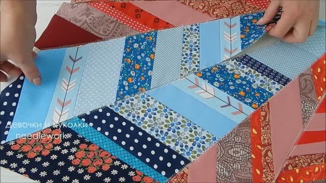 Новый дизайн из обрезков придумала сама и открываю все секретики. Лоскутная подушка. смотреть онлайн