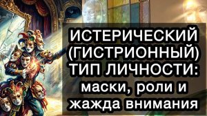 ИСТЕРИЧЕСКИЙ (ГИСТРИОННЫЙ) ТИП ЛИЧНОСТИ: маски, роли и жажда внимания. Больно быть незаметным