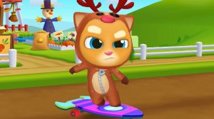 Детские мультики Бегалки - Олень Джинджер на скейт-ракете Talking Tom Gold Run