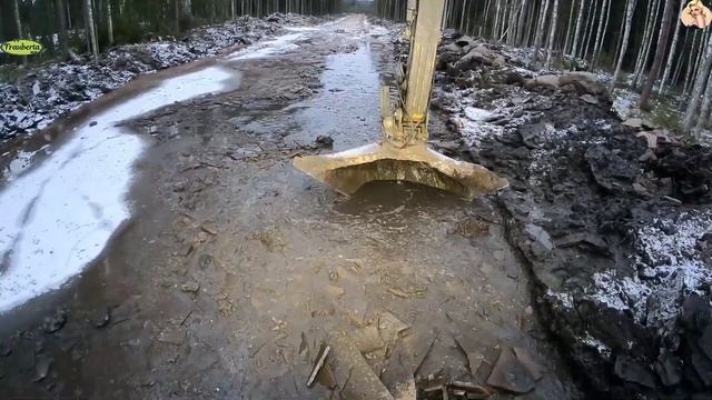 Строительство, дренажные работы на лесной дороге, продолжение смотреть онлайн