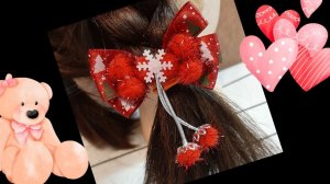 МК: Новогодняя заколочка для девочки с подвесками