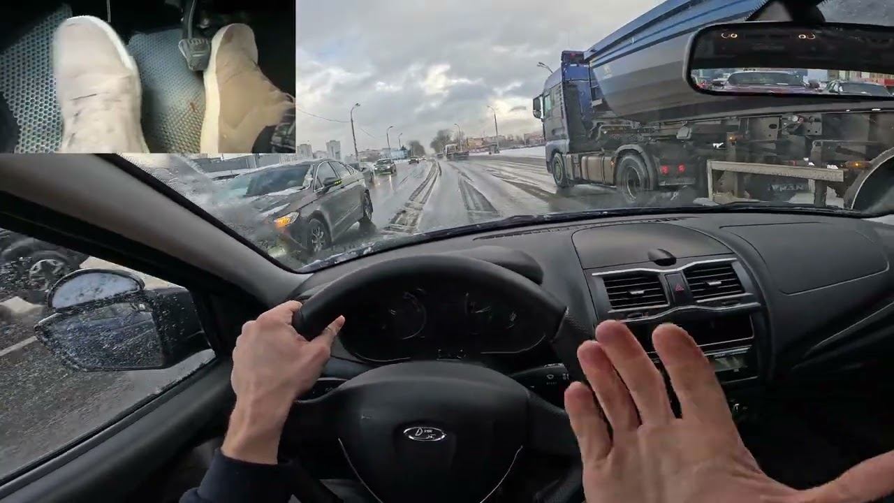 Предновогодний Минск. Вождение с комментариями.