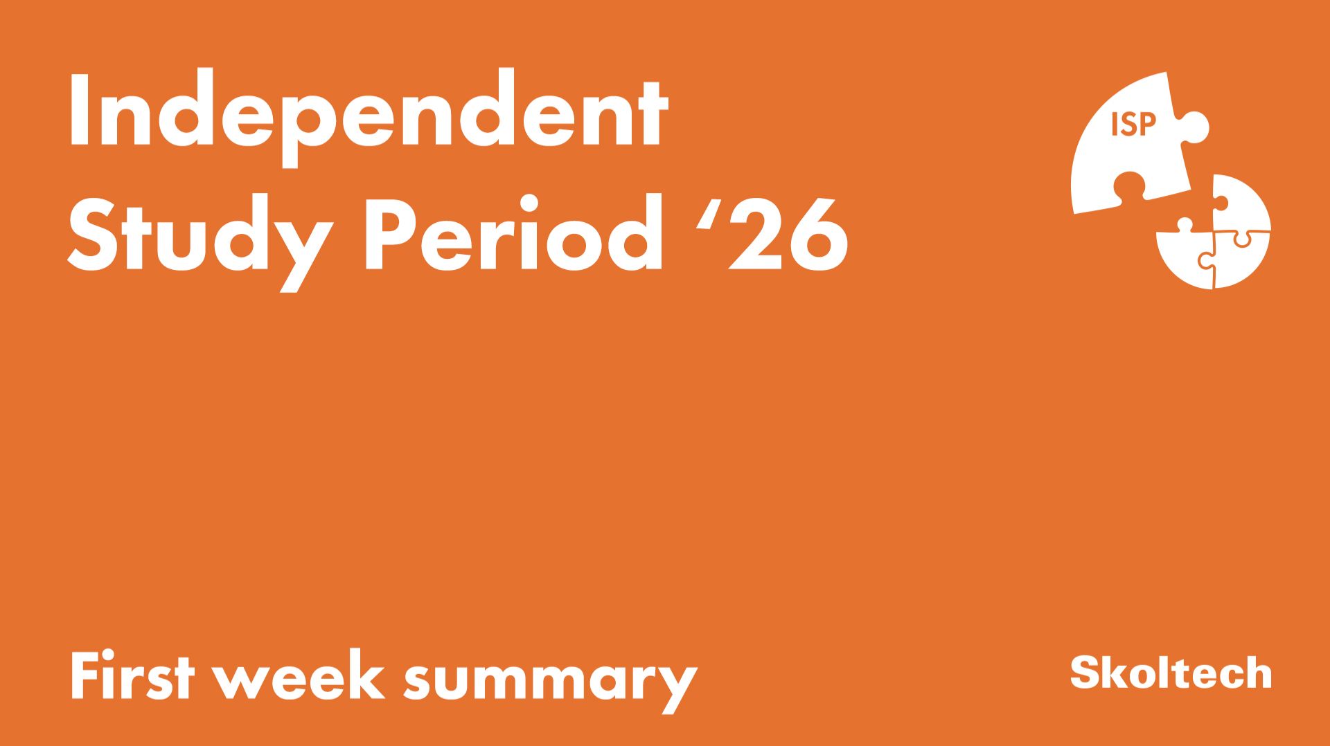 ISP 2026 Week 1 Summary смотреть онлайн