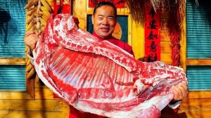 Отбивная из баранины в тесте ручной работы! Готовим в больших горшочках, очень вкусно. Китай