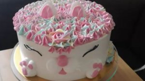 Торт КИСКА Торт для девочки Украшение торта белково заварным кремом дома