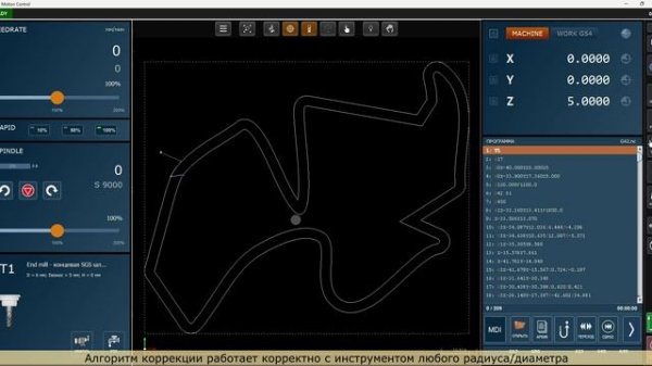 Компенсация радиуса/диаметра инструмента - контроллер ЧПУ ViS-A