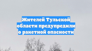 Жителей Тульской области предупредили о ракетной опасности