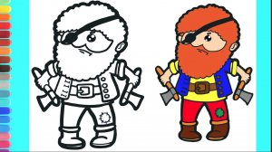 Мультик - раскраска для детей РАЗБОЙНИК. Учимся как рисовать РАЗБОЙНИКА вместе