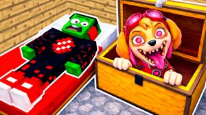 СКАЙ ПРЯЧЕТСЯ в МОЁМ СУНДУКЕ НОЧЬЮ ЩЕНЯЧИЙ ПАТРУЛЬ в МАЙНКРАФТ