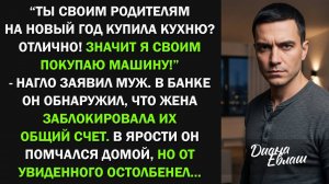 Ты родителям на Новый год купила кухню? Значит я своим покупаю машину! - заявил муж, тогда жена