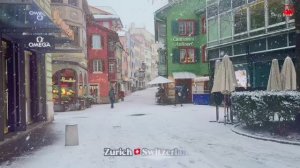Сильный снегопад в Цюрихе, Швейцария❄️🇨🇭Жизнь в зимней сказке!