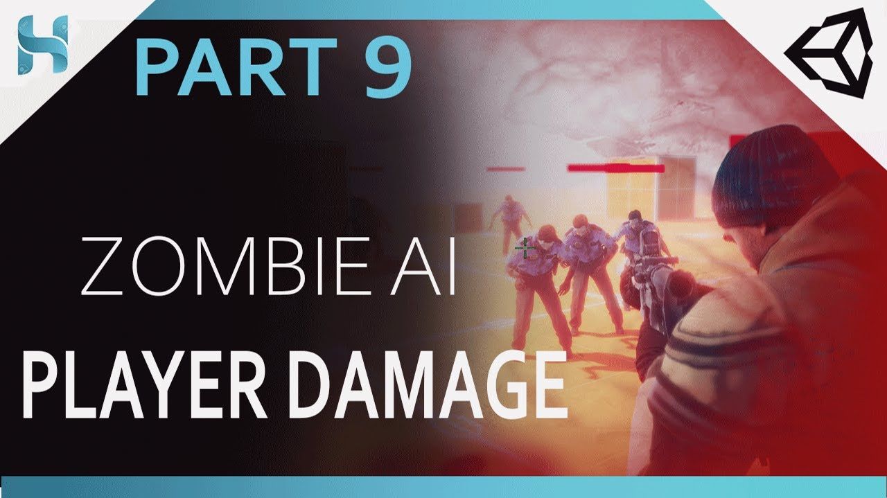 How to make Zombie AI chasing and Attack - Player damage and Damage Indicator: Part 9 смотреть онлайн