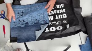 Джинсовая сумка-тоут из старых джинсов | Красивый туториал, дизайн и обучение