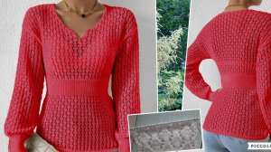 Красивый нежный ажурный узор из тонкой пряжи..