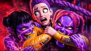 Руми, Мира и Зои превратились в демонов и делают пакости. Охотники на демонов