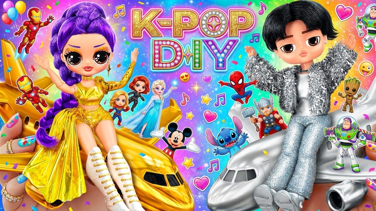 Кейпоп Охотницы на Демонов в Золотом и Серебрянном Самолёте! Поделки для кукол ЛОЛ ОМГ! смотреть онлайн