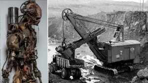 Экскаватор в карьере откопал древнего робота