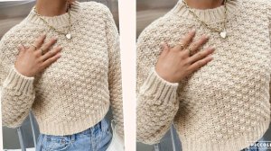 Простой узор. Особенно эффектно смотрится из толстой пряжи.