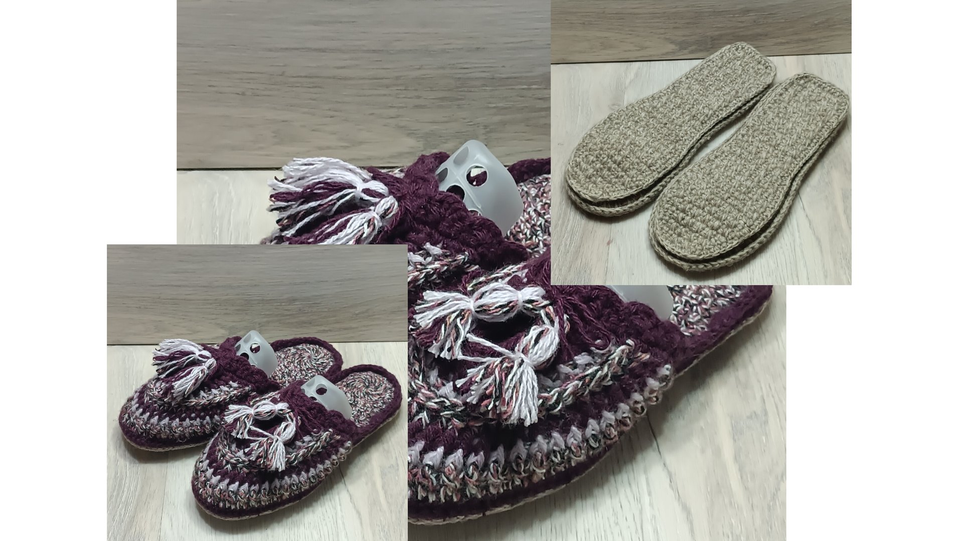 ✨Вязаные тапочки. ✨Подошва.✨Вязаная стелька.✨