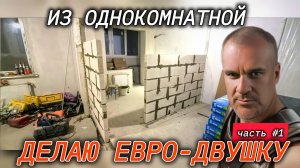 Из однокомнатной 43 кв.м. делаю евро-двушку. Ремонт квартир в Краснодаре, дистанционно и под ключ.