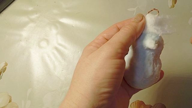 снеговик ёлочная игрушка из ваты