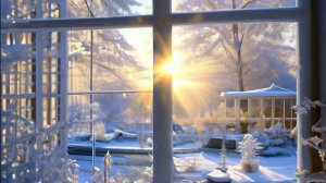 Белый снег за окном.