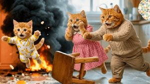 Мультики для детей, котик устроил дома пожар мультик, видео про котиков/мультик