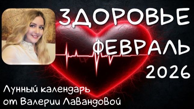 Лунный календарь ЗДОРОВЬЯ и операций на ФЕВРАЛЬ 2026 от Валерии Лавандовой. смотреть онлайн