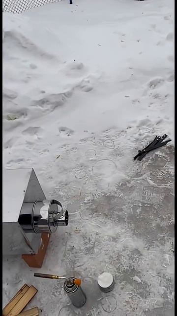 Печка для палатки и походной бани 💥#shorts #зима # печка #тепло #отдых #дымок