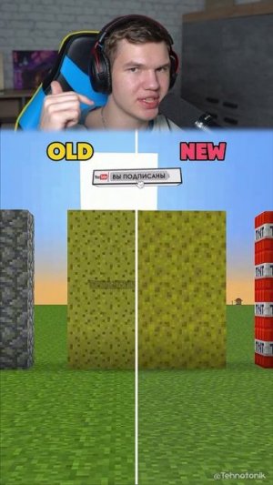 СТАРЫЙ Minecraft Vs Новый!😭 #shorts #шортс #minecraft #майнкрафт #майн #прикол #мем #шутка #lisfox