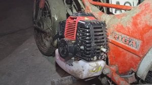 Доработка глушителя двигателя триммера, установленного на мопед