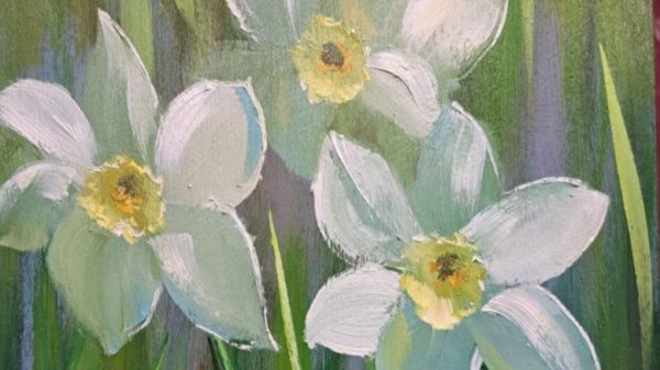 Нарцисс .narcissus oil painting