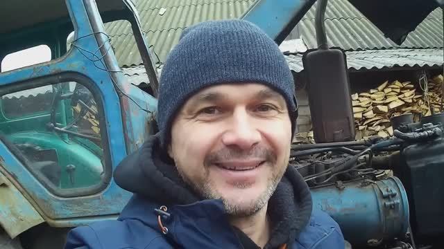 Старый трактор Т-40. Много лет не заводил.Запускаю двигатель пускачем ПД-8 и провожу тест драйв. смотреть онлайн